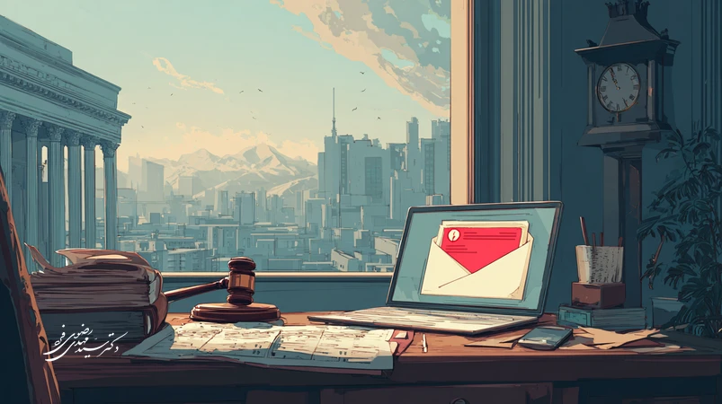 تصویر تقویم و چکش قاضی با تاکید بر مهلت تجدیدنظر ۲۰ روزه در پرونده‌های کیفری ایران و ابلاغ الکترونیک ثنا