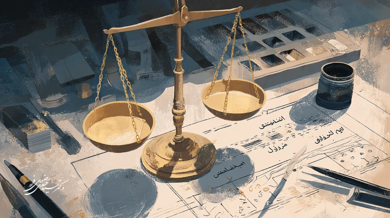 تصویر مفهومی از ترازو و سه مسیر عدالت برای قتل عمد، شبه‌عمد و خطای محض با عناصر پزشکی قانونی برای توضیح تفاوت‌های قانونی