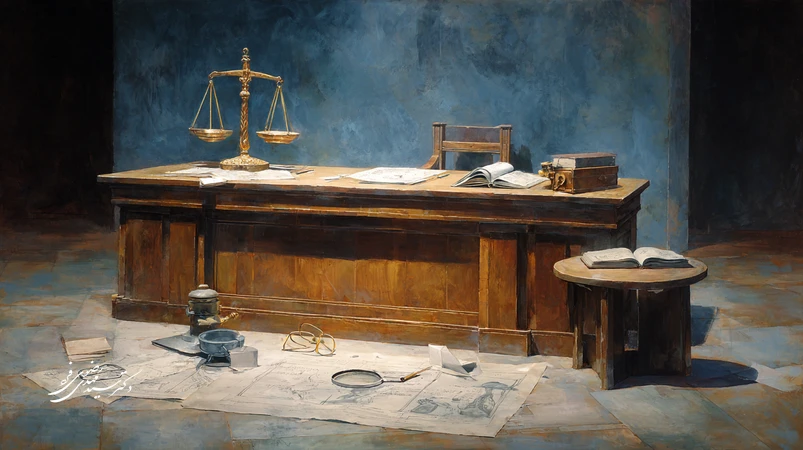 تصویر دادگاه با ترازو، گزارش پزشکی قانونی و یادداشت‌های حقوقی درباره قتل عمد در قانون مجازات اسلامی ایران