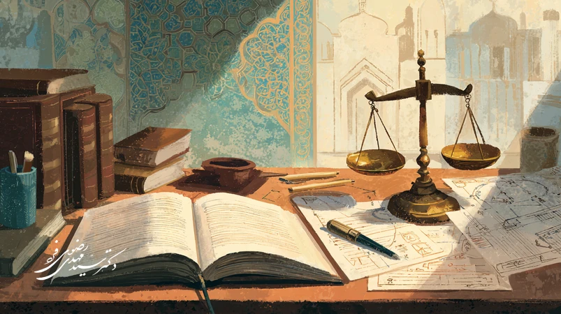 تصویر شاخص بهترین کتاب‌ها درباره عدالت کیفری برای وکلا؛ میز کار حقوقی با ترازوی عدالت، کتاب‌های کیفری باز و نور گرم، با نگاهی انسان‌محور و اخلاقی