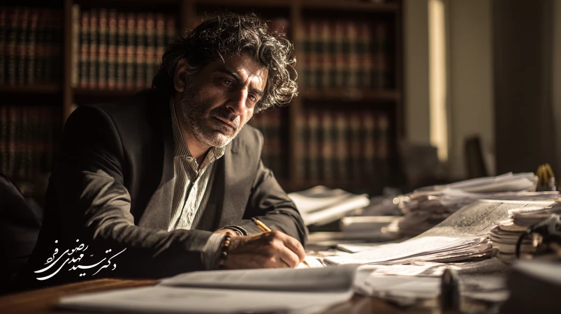 وکیل کیفری ایرانی در حال بررسی دقیق پرونده و چک‌لیست وظایف در مرحله تحقیقات کیفری