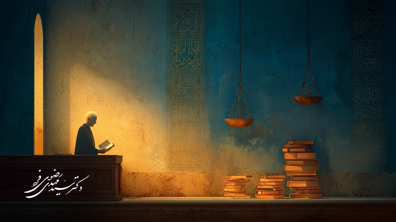 تصویر مفهومی اخلاق قضایی با کتاب‌های کلاسیک و معاصر، ترازوی عدالت و الهام قرآنی؛ معرفی کتاب‌های مهم اخلاق قضایی برای قاضی و وکیل ایرانی